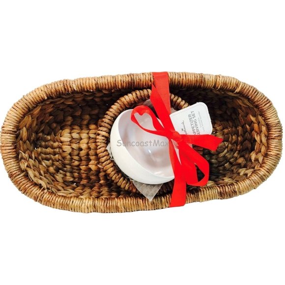 Hallmark Appetizer Serving Set Basket with Bowl Chip Dip Holiday Summer Fall - Picture 4 of 4